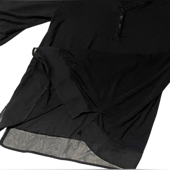 Donna Karan Classic Lounge Tee In Black Relaxed Style 3/4 Sleeves Size Small - Picture 8 of 16